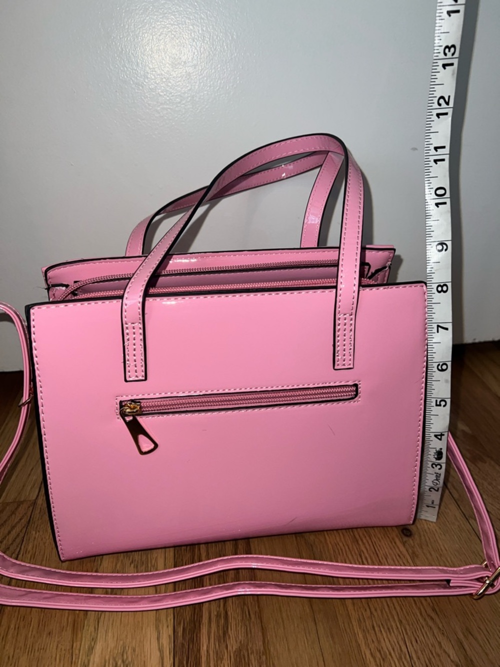Quilted Pink Tote Handbag with Detachable Strap - Picture 3 of 8